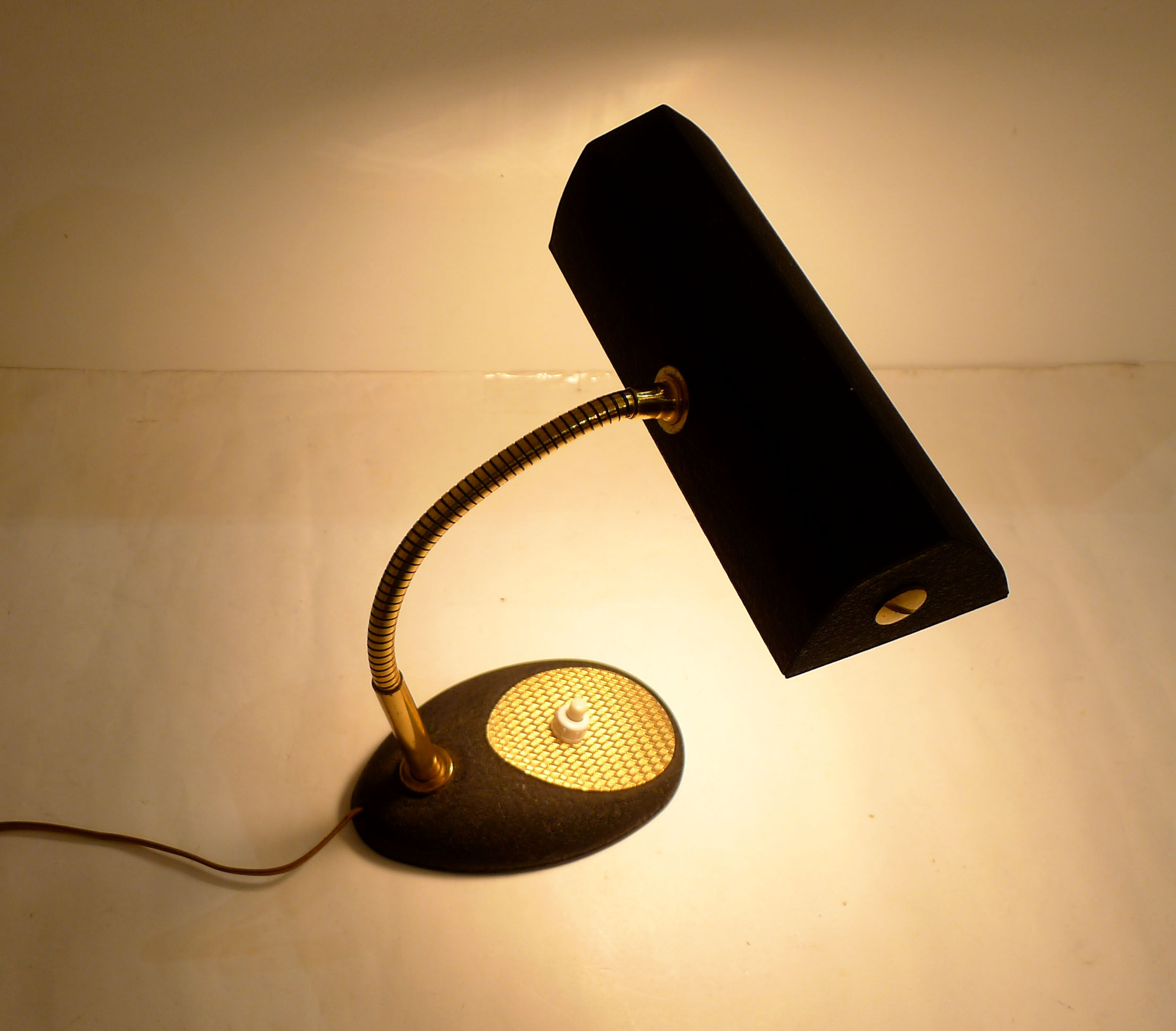 Small black Aluminor desk lamp - gilded