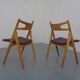 CH 29 Sawbuck Chairs in Oak and Wool by Hans J. Wegner for Carl Hansen & Son, 1950s, Set of 2