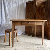 Antique walnut farmhouse table for four people