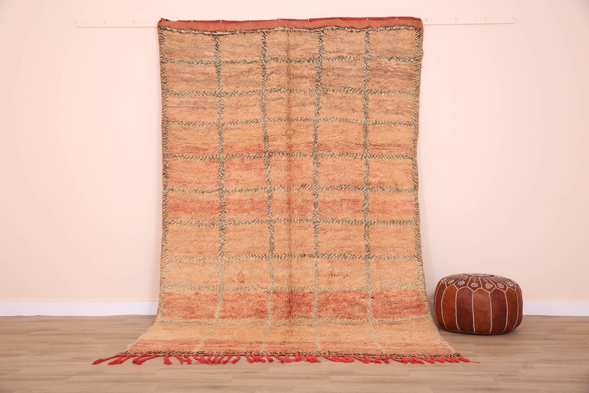 Peach Vintage Moroccan Rug 175 x 285 cm, Berber Wool Rug Handmade, Boho Rug