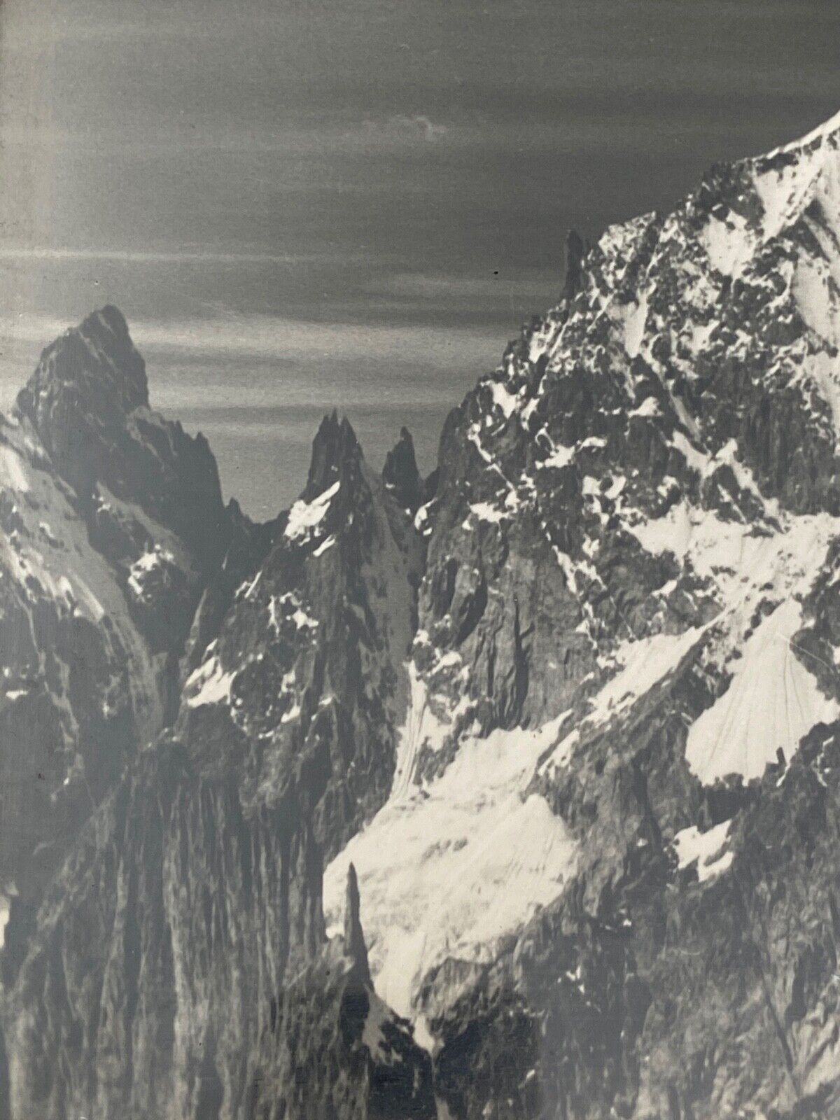 Old artistic photo in black and white Mountain Golden frame
