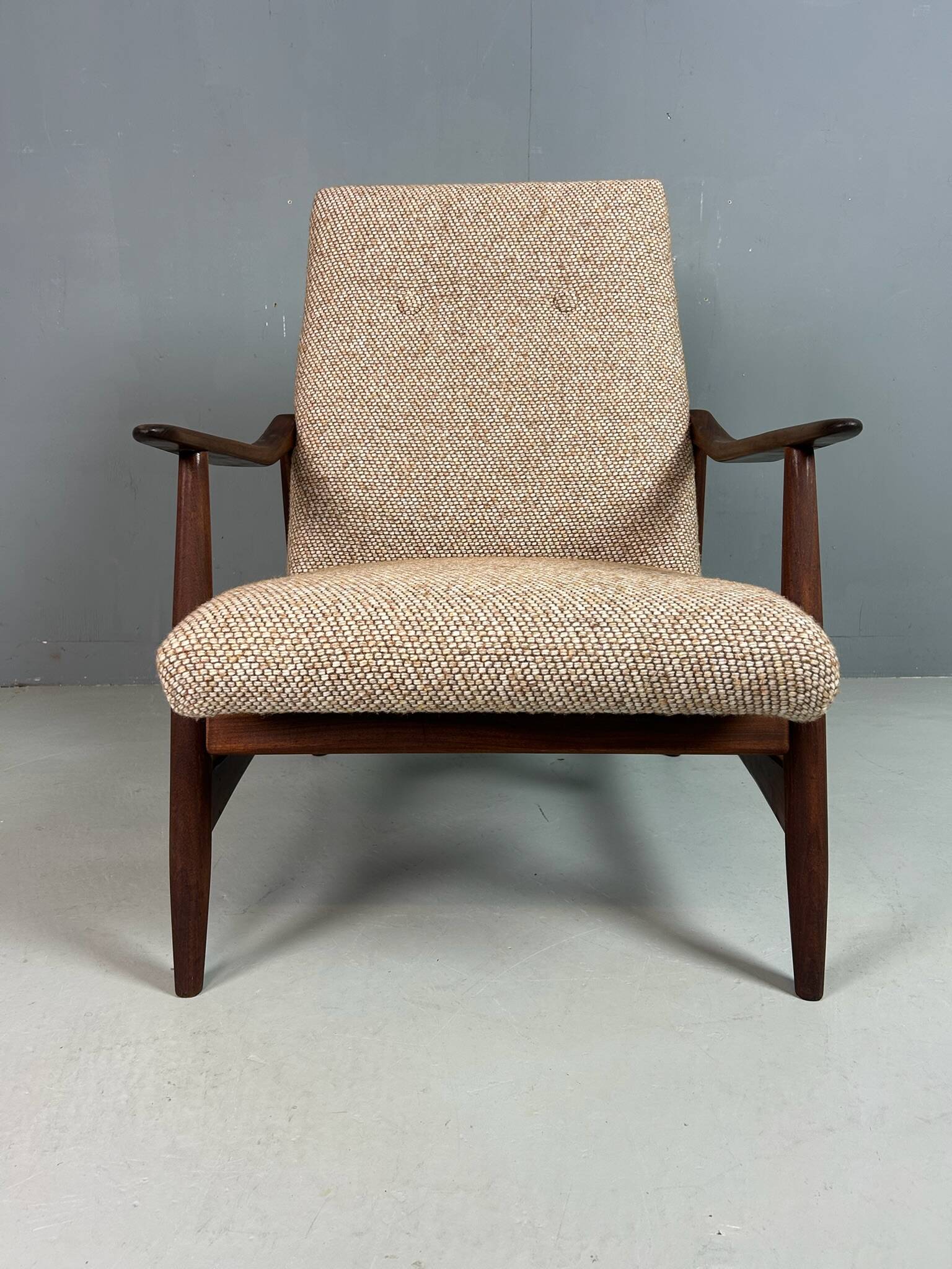 Danish teak armchair newly upholstered, 1960s