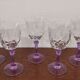 Set of 5 crystal purple stemmed glasses from the great brand Cristal d'Arques