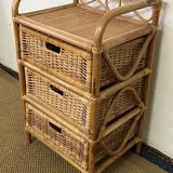Vintage rattan chest of drawers
