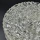 Vintage glacier glass Brutalist round ceiling light.