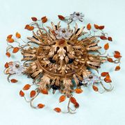Maison Baguès ceiling light in crystal and gilded iron, 15 lights.