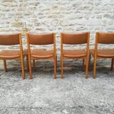 Maison Regain chairs in elm and leather