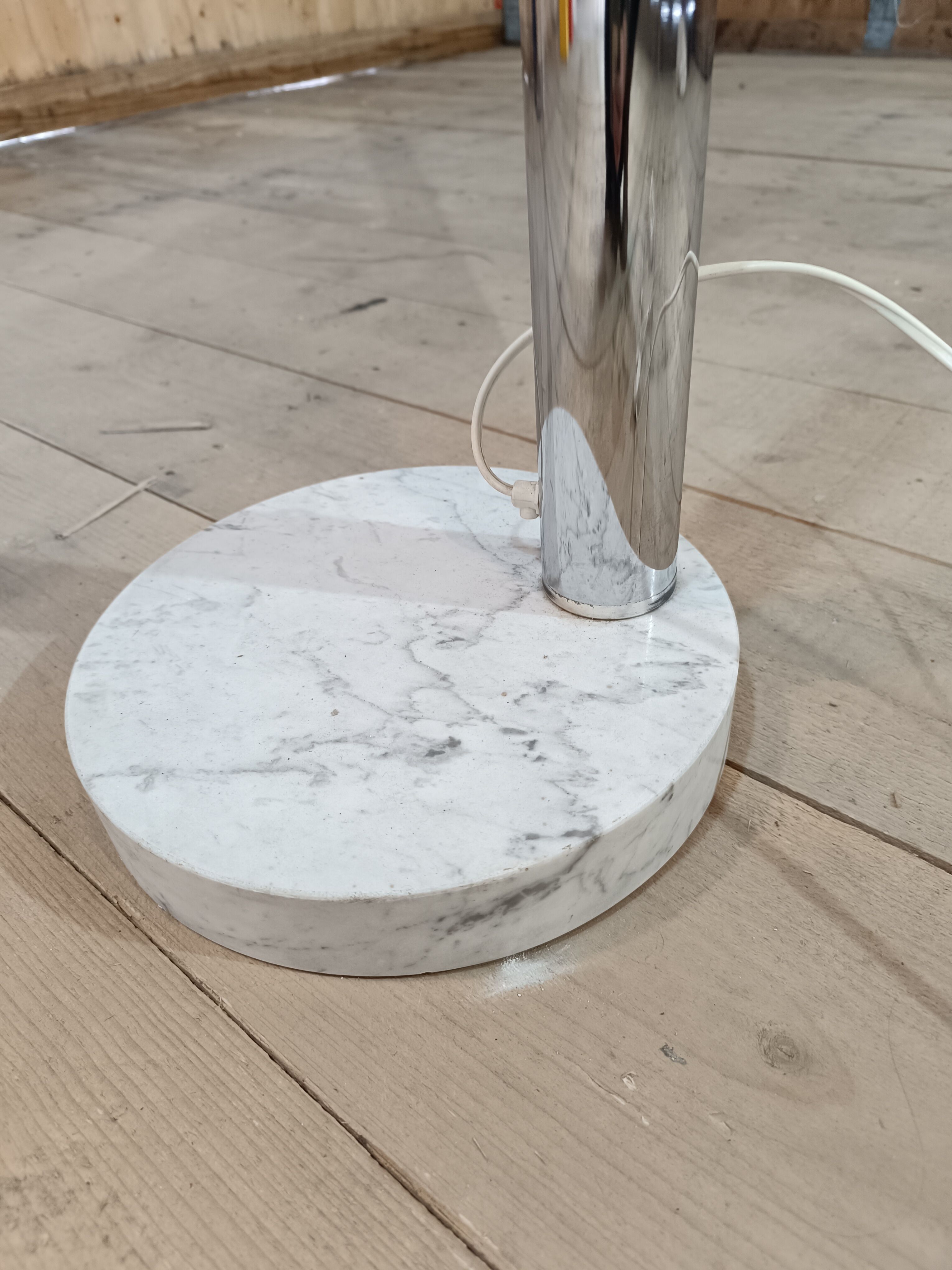 Chrome floor lamp with 3 branches