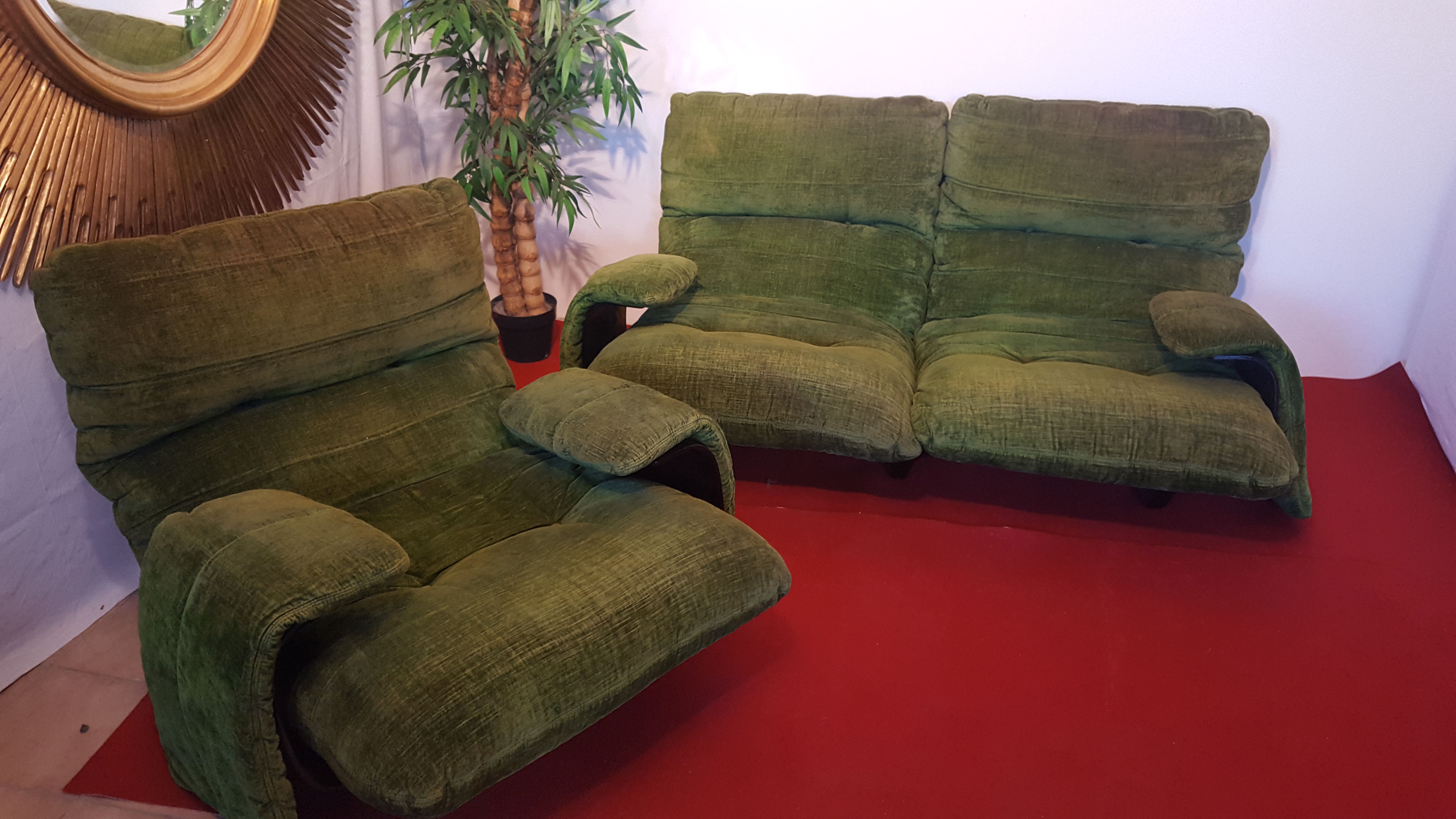 Canapé et son fauteuil par Michel Ducaroy, Ligne Roset 1970