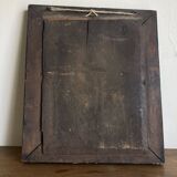 19th century blackened mirror with pitted glass 34cm x 40cm