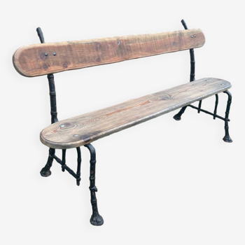 Banc de jardin ancien en fonte et bois