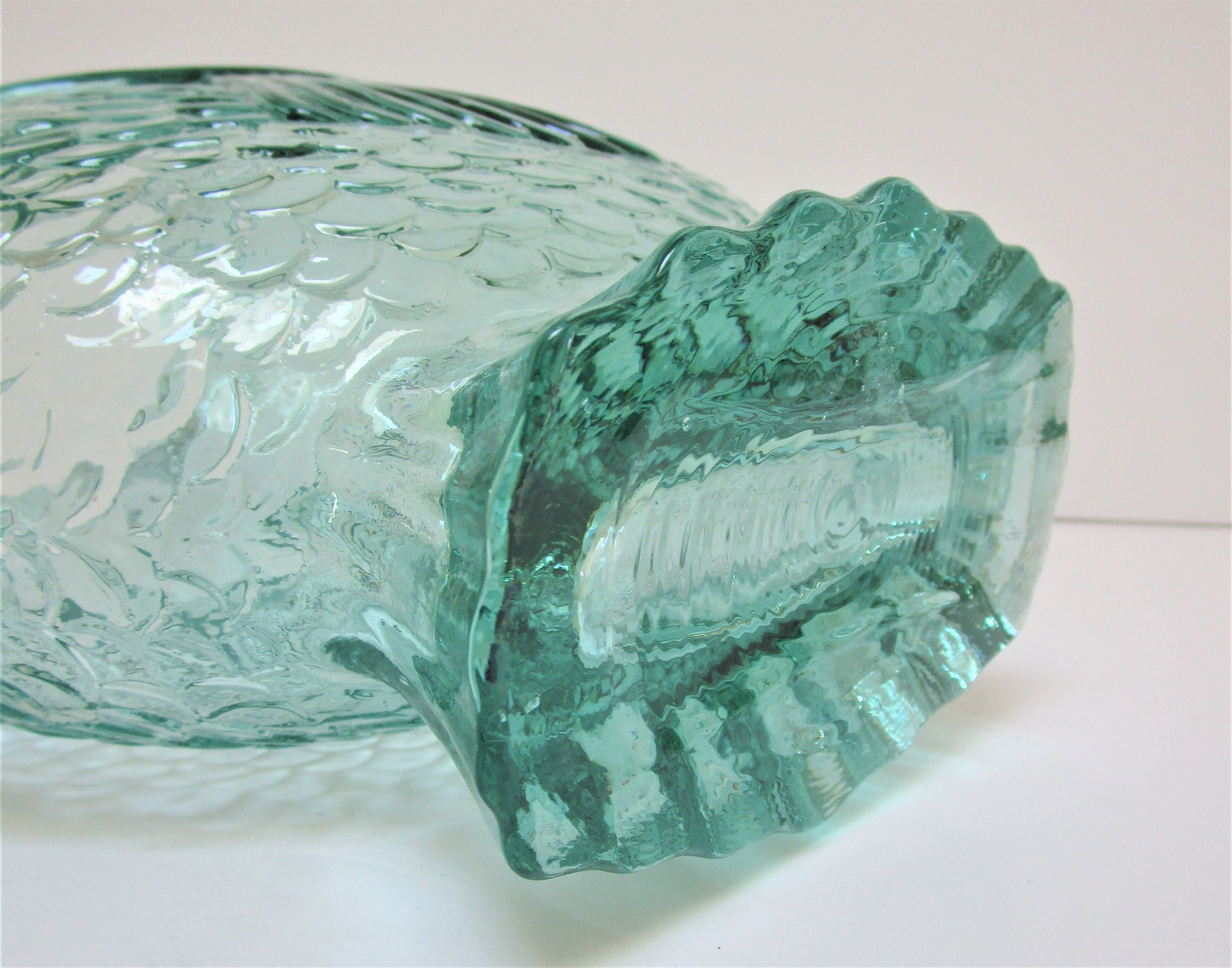 Zoomorphic vase fish glass 70s