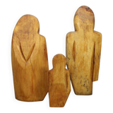 Sculpture Group “Family in Wood” by Roland Lavianne, 1970s