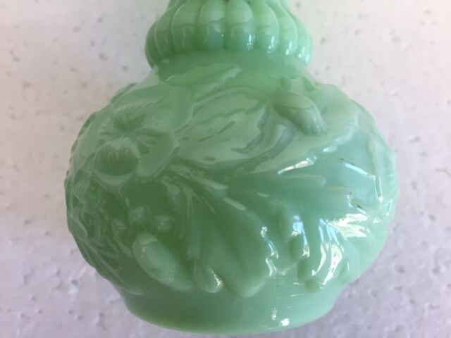 Jade green opaline vase
