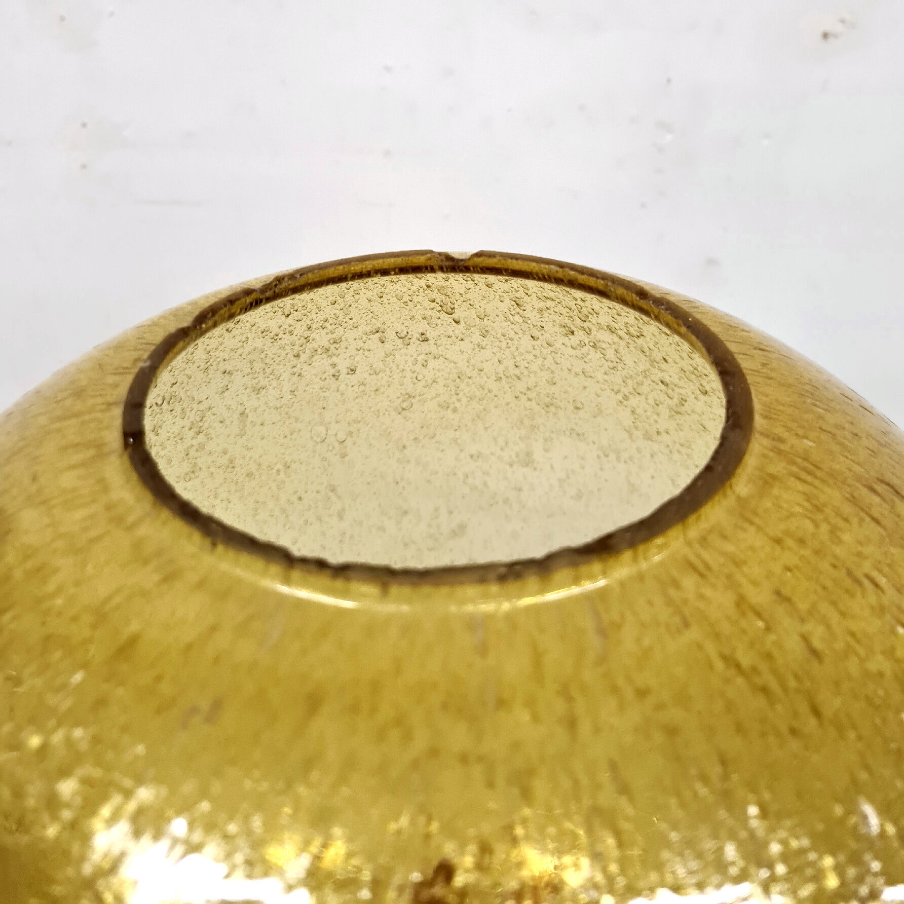 Amber glass and brass globe lamp, Germany 1960s