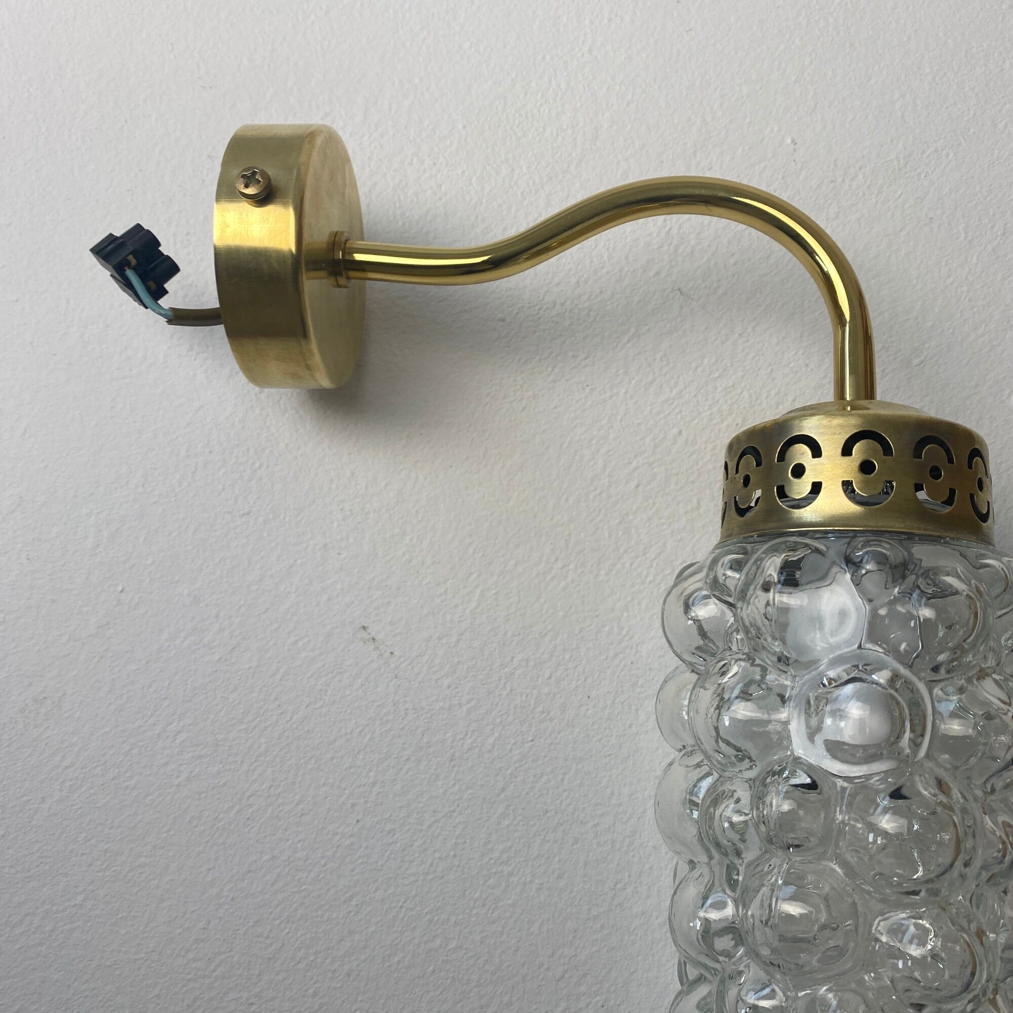 Lot 3 vintage glass wall lamps