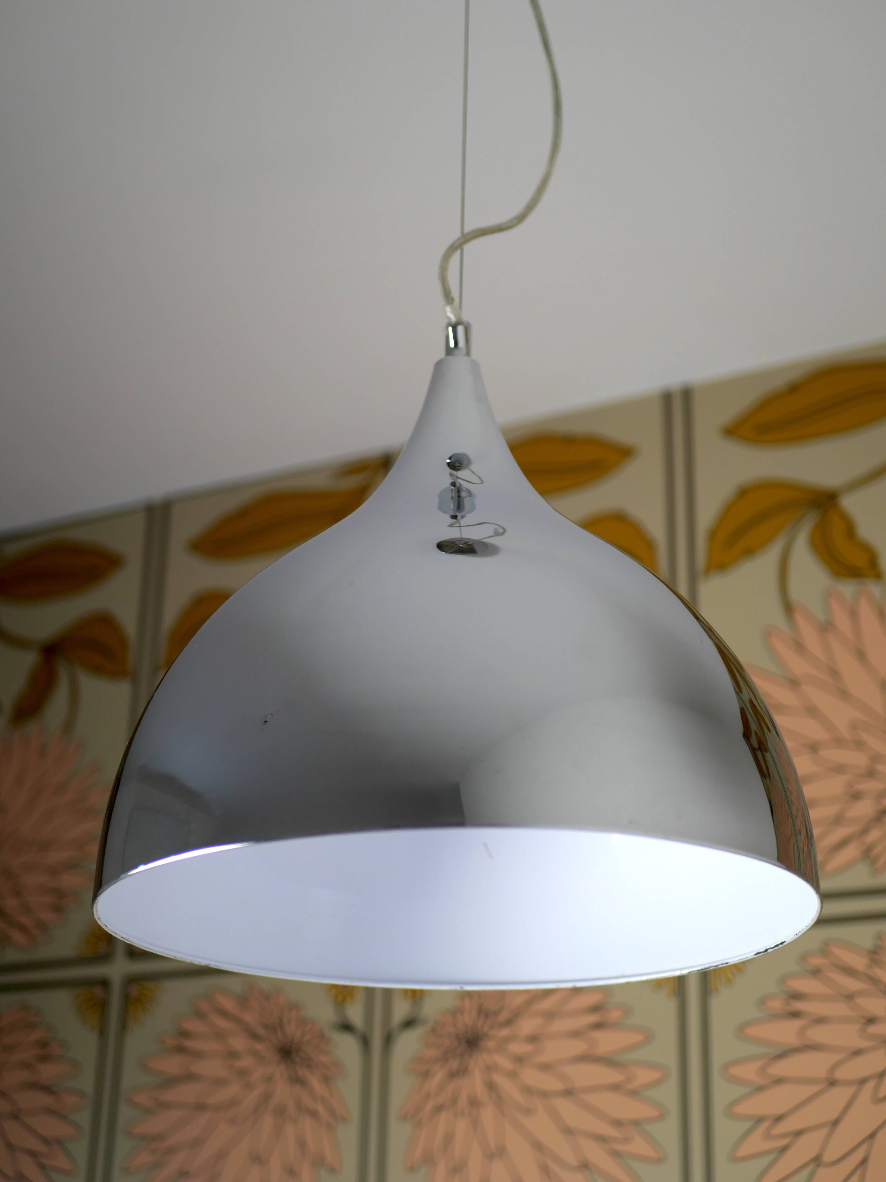 Chrome metal mirror suspension