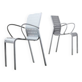 Pietro Arosio Paire de chaises Mirandolina pour Zanotta Italie 1993