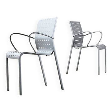 Pietro Arosio Paire de chaises Mirandolina pour Zanotta Italie 1993