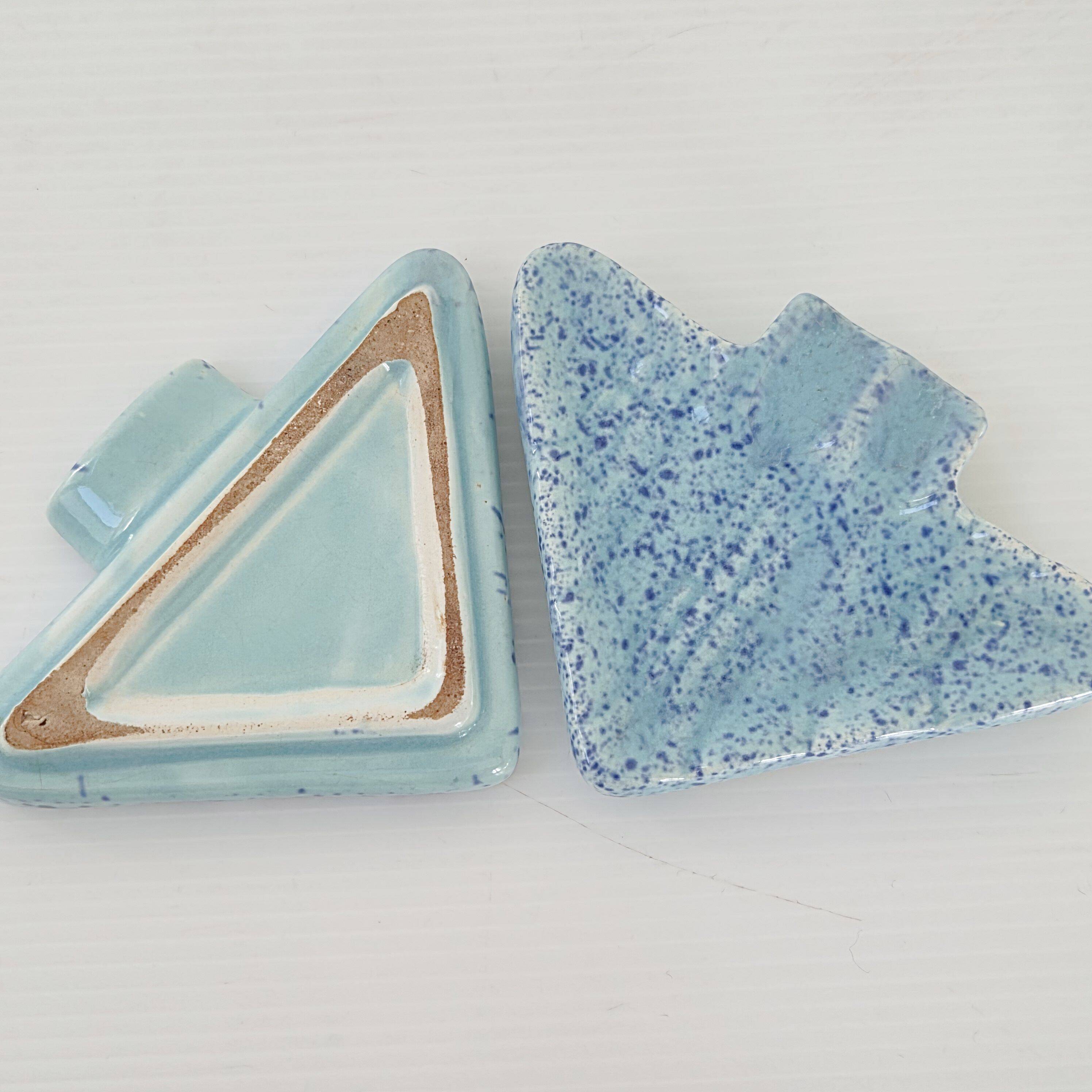 Ensemble a tabac ceramique bleue vintage 1950 italien 50s 1950s rockabilly