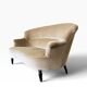 Beige vintage two-seater sofa/armchair