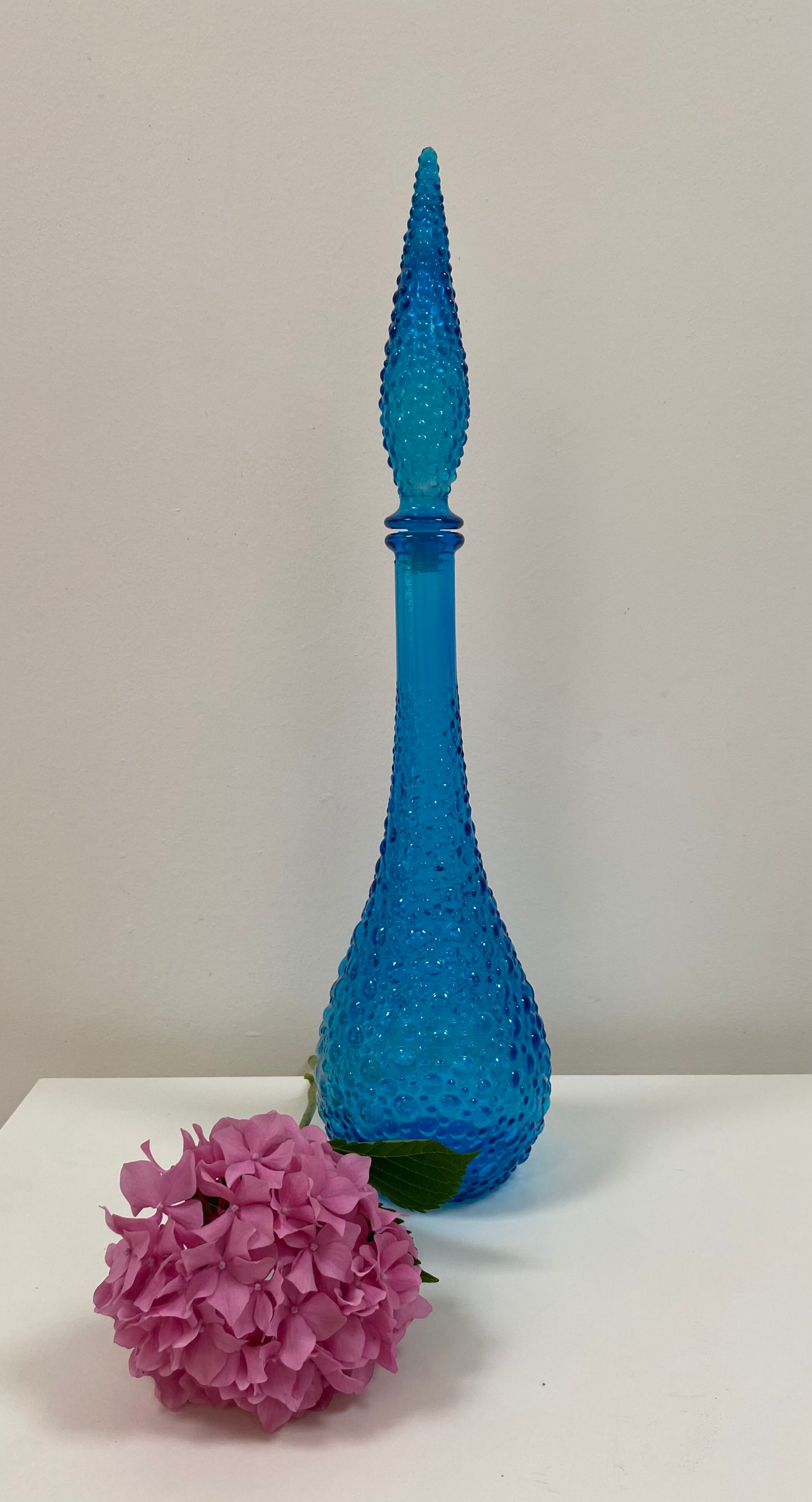 Set of 3 large Empoli decanters from the 60s