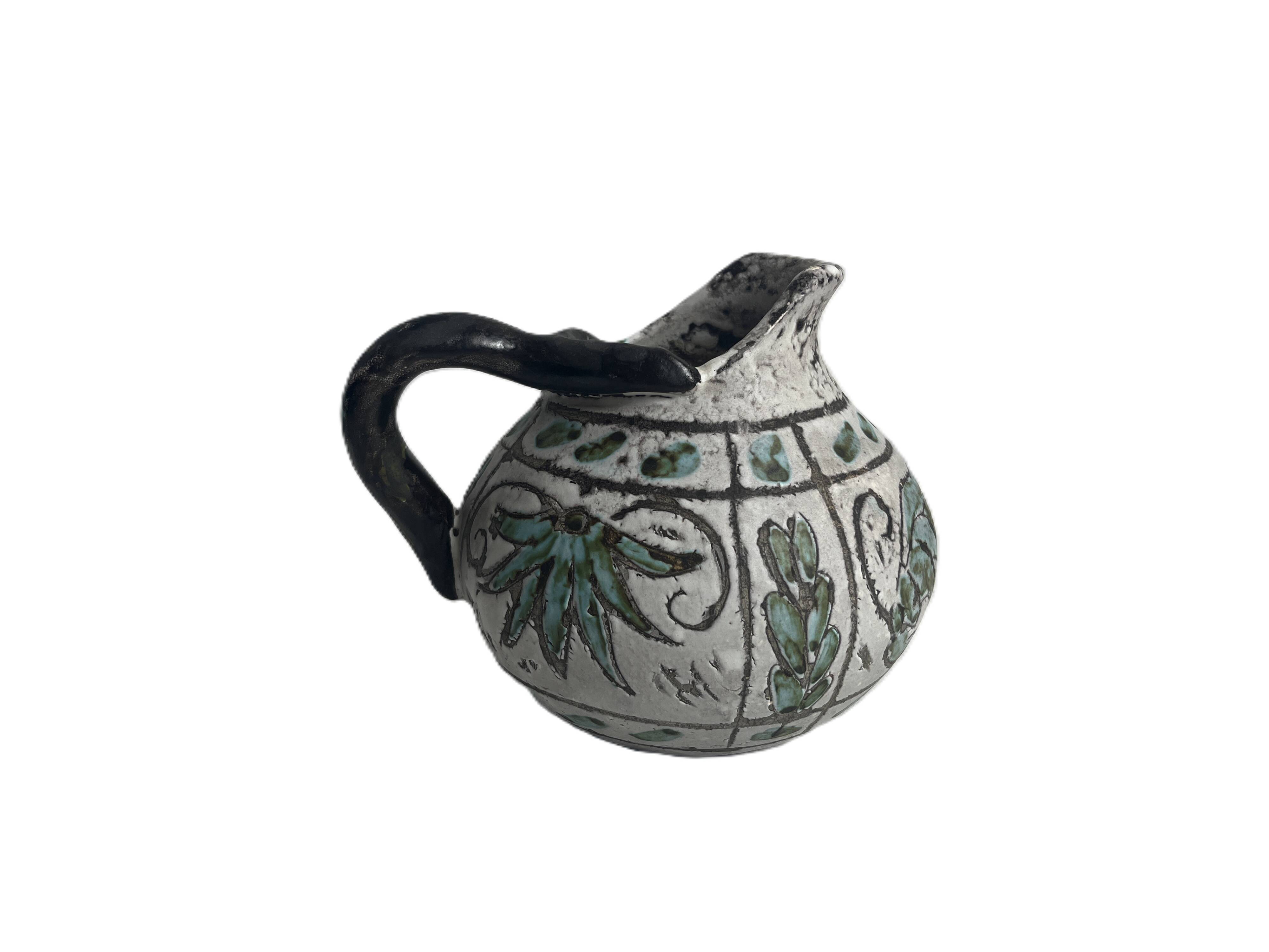 Massier Vallauris, bulbous jug, glazed earthenware, early 20th century.