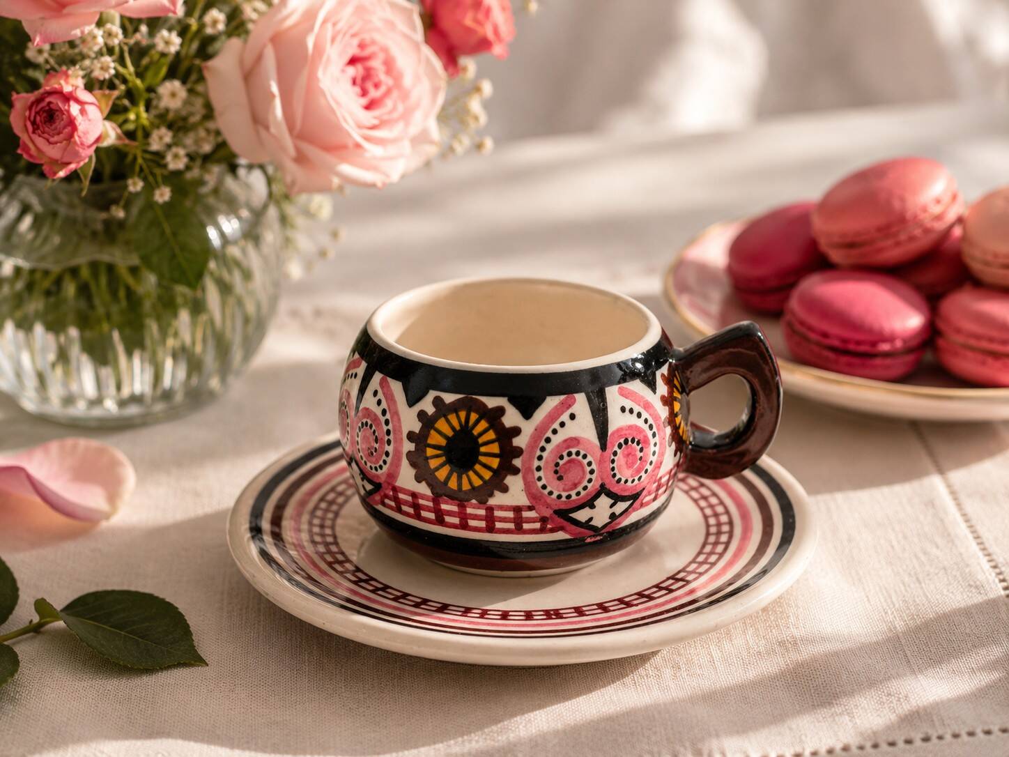Cup and saucer Paul Fouillen – Quimper – 1950s