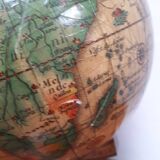 Globe world map vintage 1950 1960 wood old style