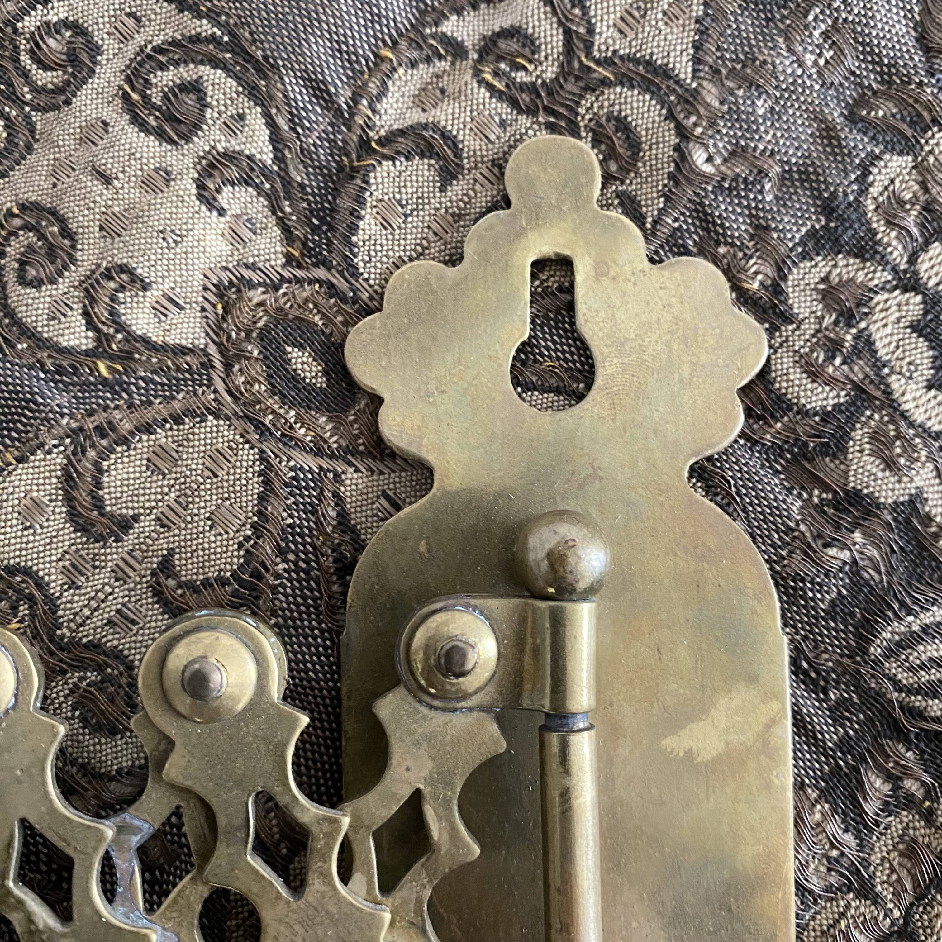 Antique extendable brass wall sconce