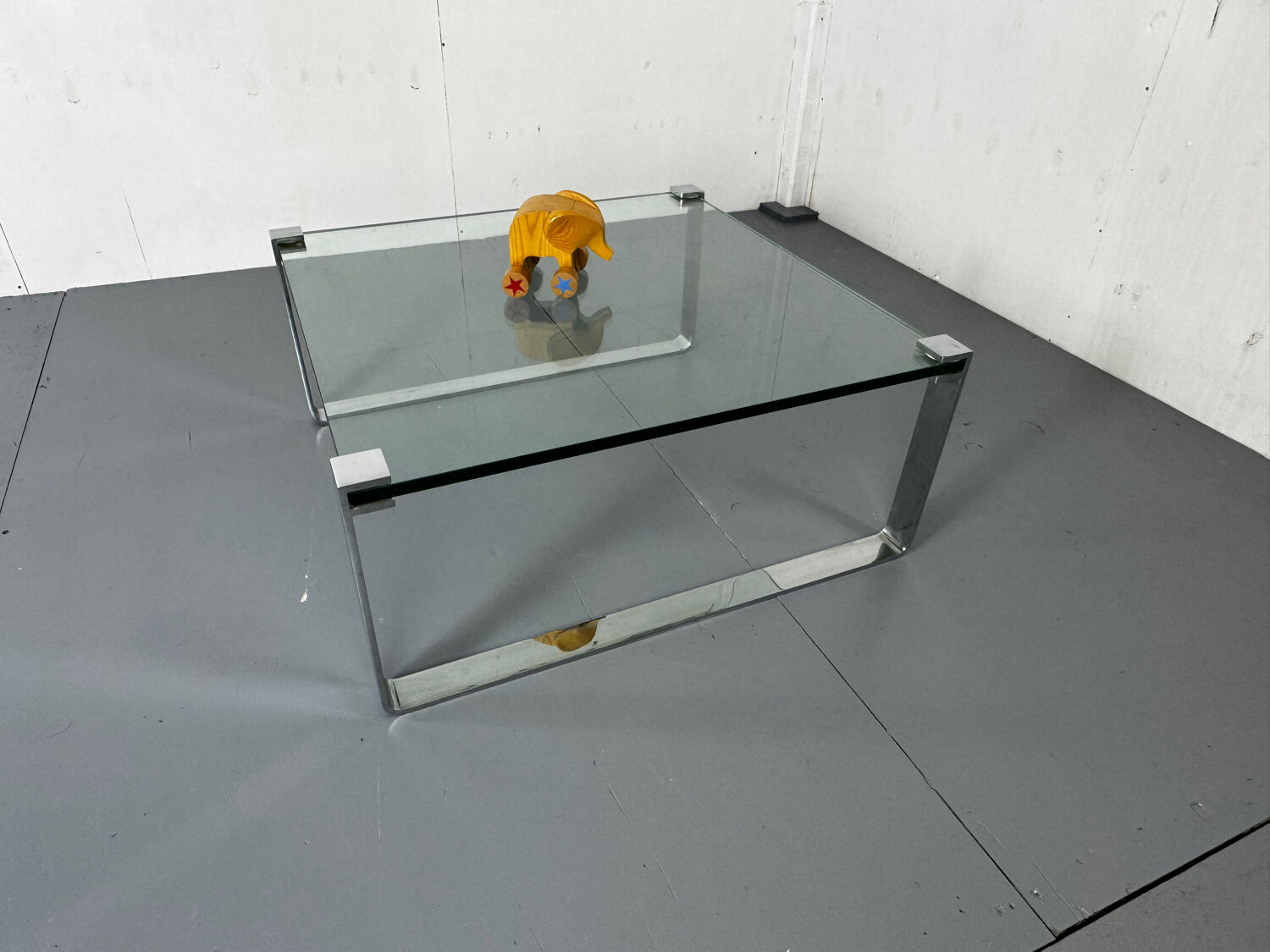 Chrome Steel and Glass Modernist Schmitt Draenert Coffee Table, 1970s