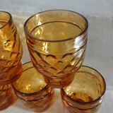 7 vintage water glasses "Pernod S.A."