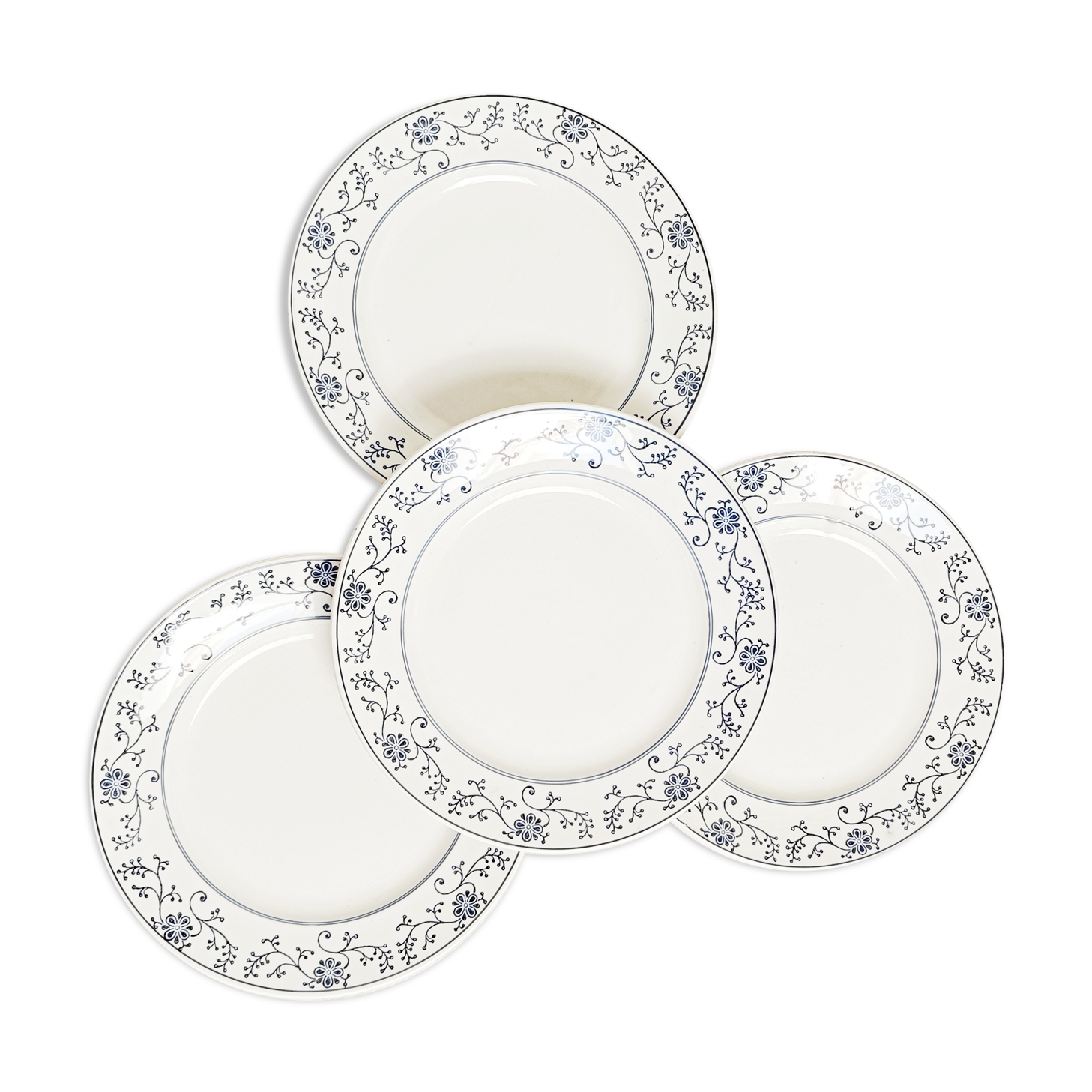 4 flat plates Moulin des loups and Hamage Tournai