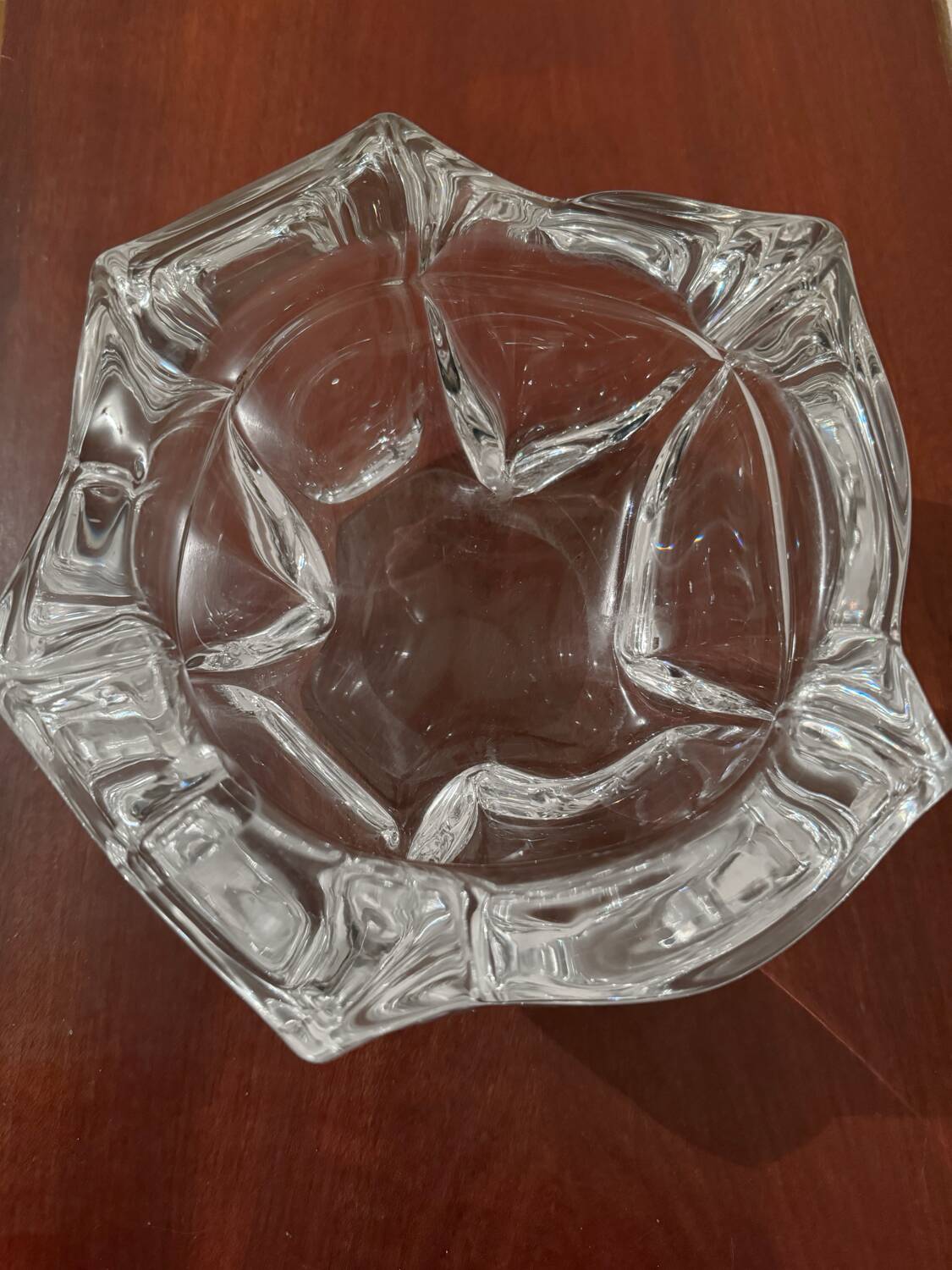 Large antique Daum crystal ashtray