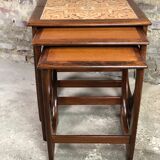 Trundle table in teak and stoneware, g-plan 1960