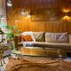 Vintage coffee table with bevelled glass and plexiglass from the 1970s.