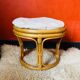 Pouf in rattan and bamboo natural color 70s.