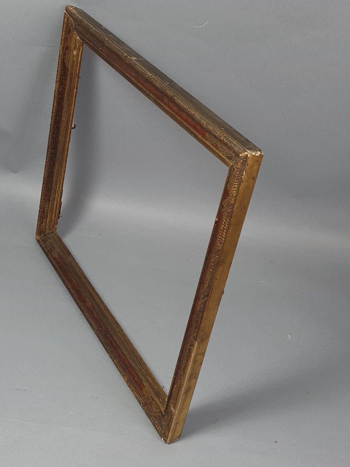 Old Italian frame gilded polychrome wood 47x39 cm, foliage 41x33 cm SB