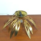 Pair of 1970 golden flower appliques