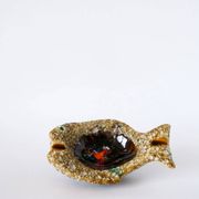 Vide-poche cendrier en Fat Lava, forme de poisson, 1970