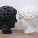 Greek head in waxed white plaster