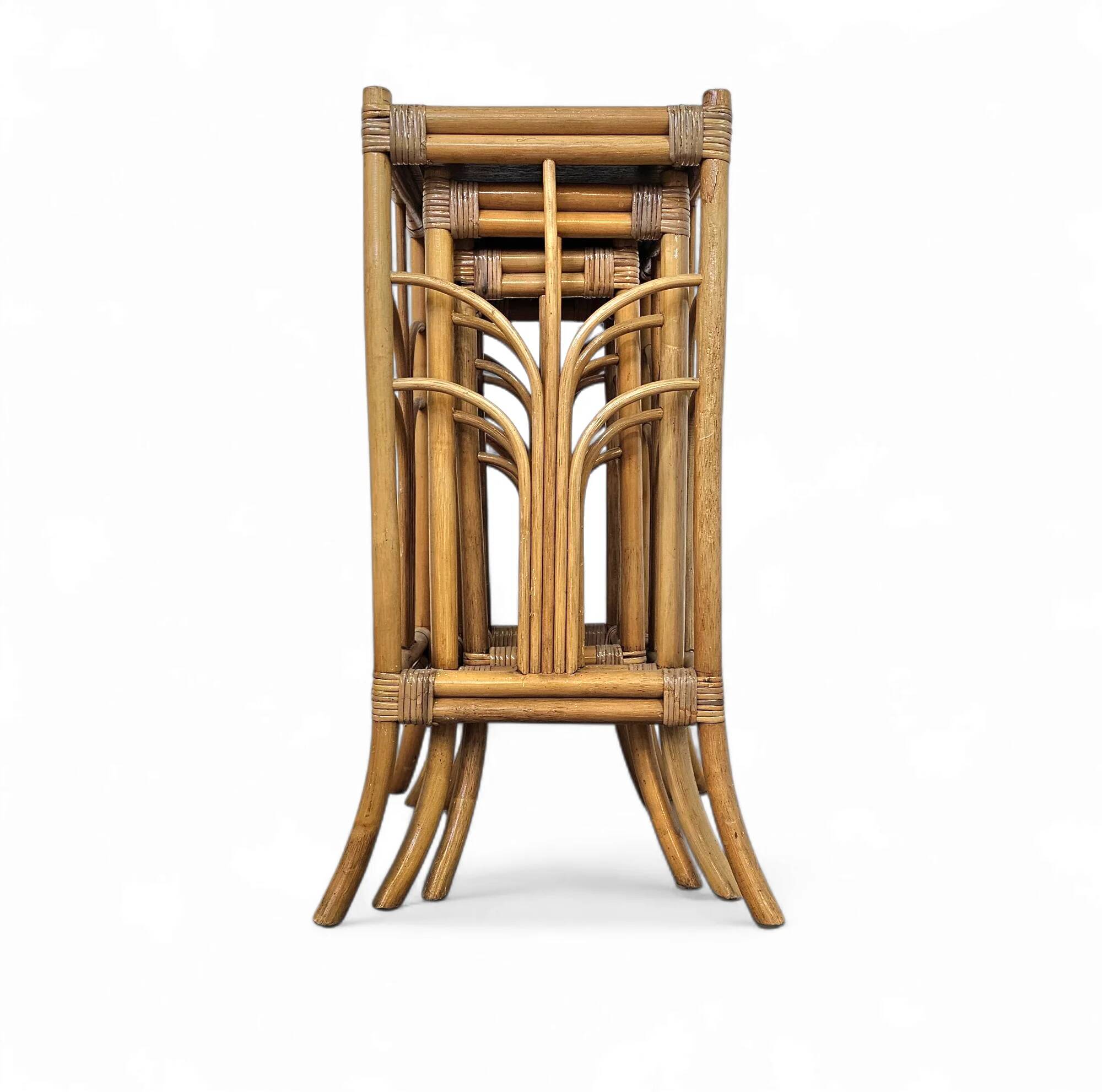 Nesting set bamboo plant stands 1970s