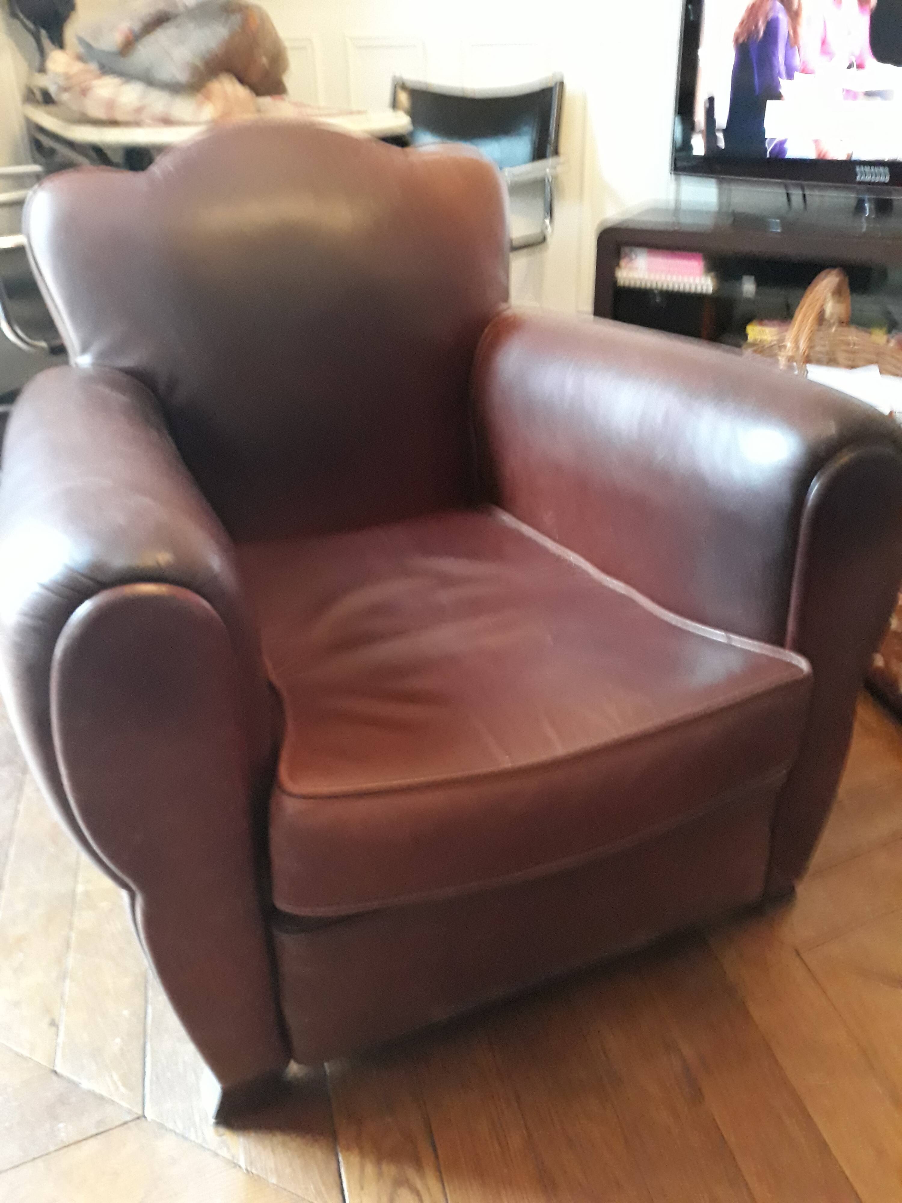 Art deco leather club Chair