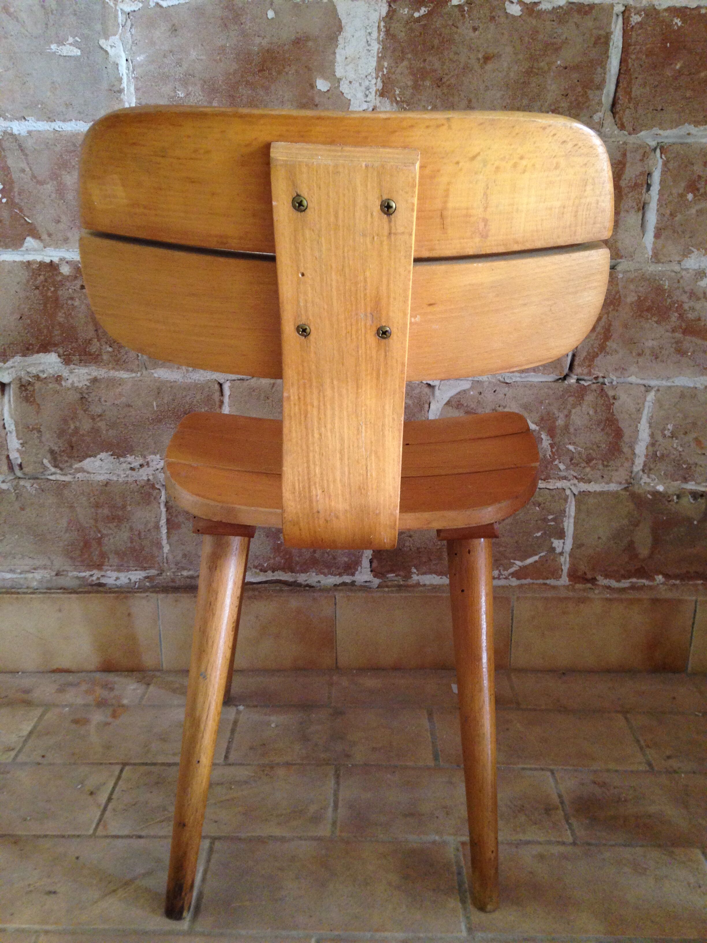 Children's chair Baumann a blades and curved wood Edition 1956