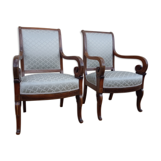 Paire de fauteuils restauration style Charles X estampillés Jeanselme