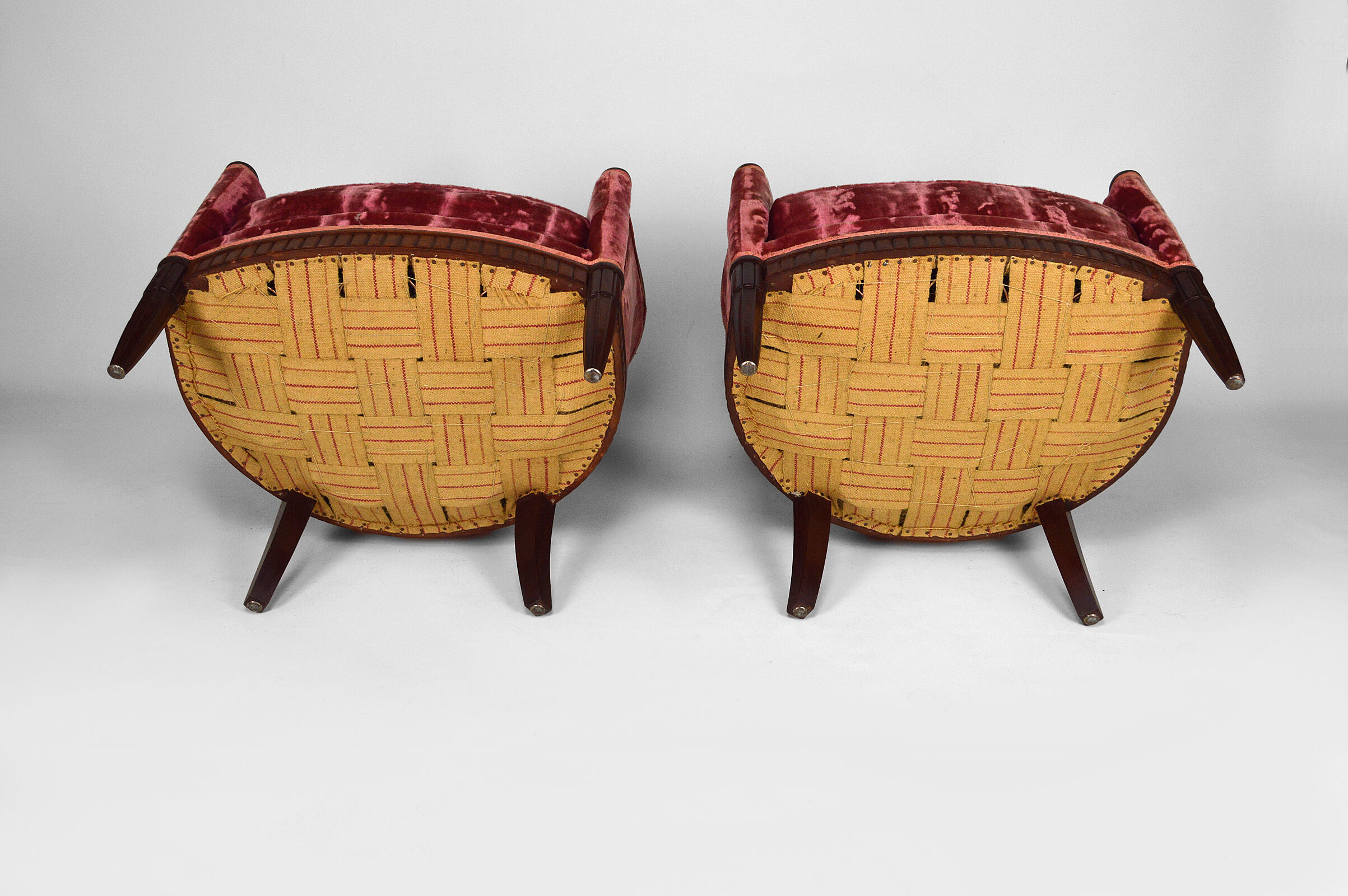 Art Deco Salon by Paul Follot in pink velvet, circa 1920