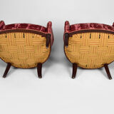 Art Deco Salon by Paul Follot in pink velvet, circa 1920