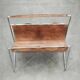 Italian Modernist Leather and Chrome Magazine Rack, 1980s