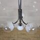 Vintage Space Age Chrome and Murano Glass Italian Pendant Lamp