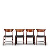 Danish Design reupholstered Dining chair Model 317 by Hvidt & Mollgaerd, set of 4